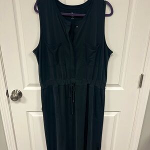 Lou & Grey Blue Sleeveless sandwashed midi pocket shirt dress